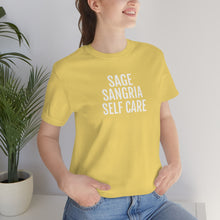 Load image into Gallery viewer, Sage, Sangria, Self Care - Unisex Jersey Short Sleeve Tee - Professional Hoodrat