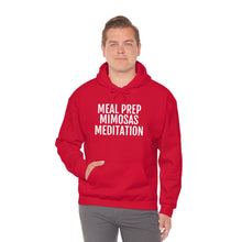 Load image into Gallery viewer, Meal Prep, Mimosas, Meditation - Unisex Heavy Blend™ Hooded Sweatshirt - Professional Hoodrat