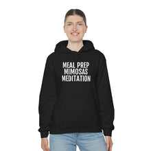 Load image into Gallery viewer, Meal Prep, Mimosas, Meditation - Unisex Heavy Blend™ Hooded Sweatshirt - Professional Hoodrat