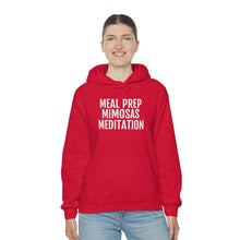 Load image into Gallery viewer, Meal Prep, Mimosas, Meditation - Unisex Heavy Blend™ Hooded Sweatshirt - Professional Hoodrat
