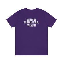 Load image into Gallery viewer, Building Generational Wealth - Unisex Jersey Short Sleeve Tee - Professional Hoodrat