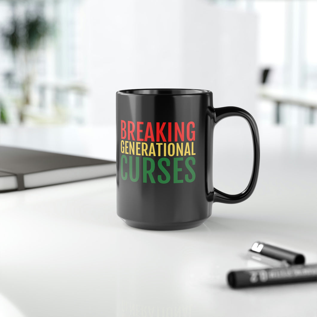 Breaking Generational Curses (BHM Edition) Black Mug, 15oz - Professional Hoodrat