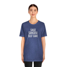 Load image into Gallery viewer, Sage, Sangria, Self Care - Unisex Jersey Short Sleeve Tee
