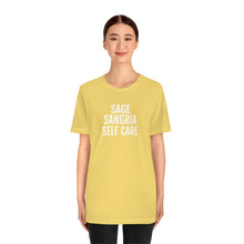Load image into Gallery viewer, Sage, Sangria, Self Care - Unisex Jersey Short Sleeve Tee
